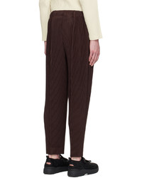 Homme Plissé Issey Miyake Brown Pleats Bottoms 3 Trousers