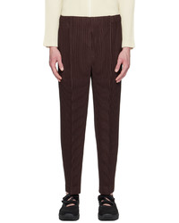 Homme Plissé Issey Miyake Brown Pleats Bottoms 3 Trousers