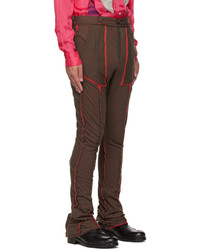 Edward Cuming Brown Red Paneled Trousers