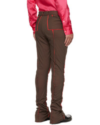 Edward Cuming Brown Red Paneled Trousers