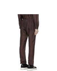 By Walid Brown Silk Leo Legging Trousers