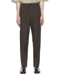 Lemaire Brown Silk Trousers