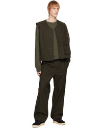 Mhl By Margaret Howell Brown Straight Leg Trousers