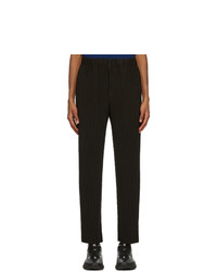 Homme Plissé Issey Miyake Brown Tailored Straight Pleats Trousers