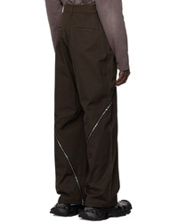 FFFPOSTALSERVICE Brown Zip Trousers