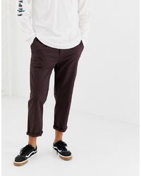ASOS DESIGN Relaxed Cropped Chinos In Dark Brown