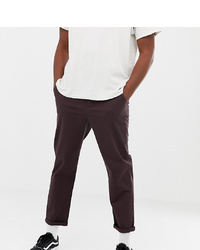 ASOS DESIGN Tall Relaxed Cropped Chinos In Dark Brown