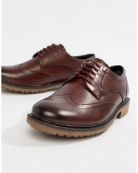 Silver Street Brogue Lace Up Shoe In Brown