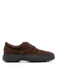 Dark Brown Chunky Suede Derby Shoes
