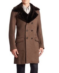 Billy Reid Beaver Fur Trimmed Bowery Coat