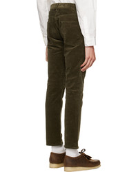 Beams Plus Khaki 5 Pocket Tapered Trousers