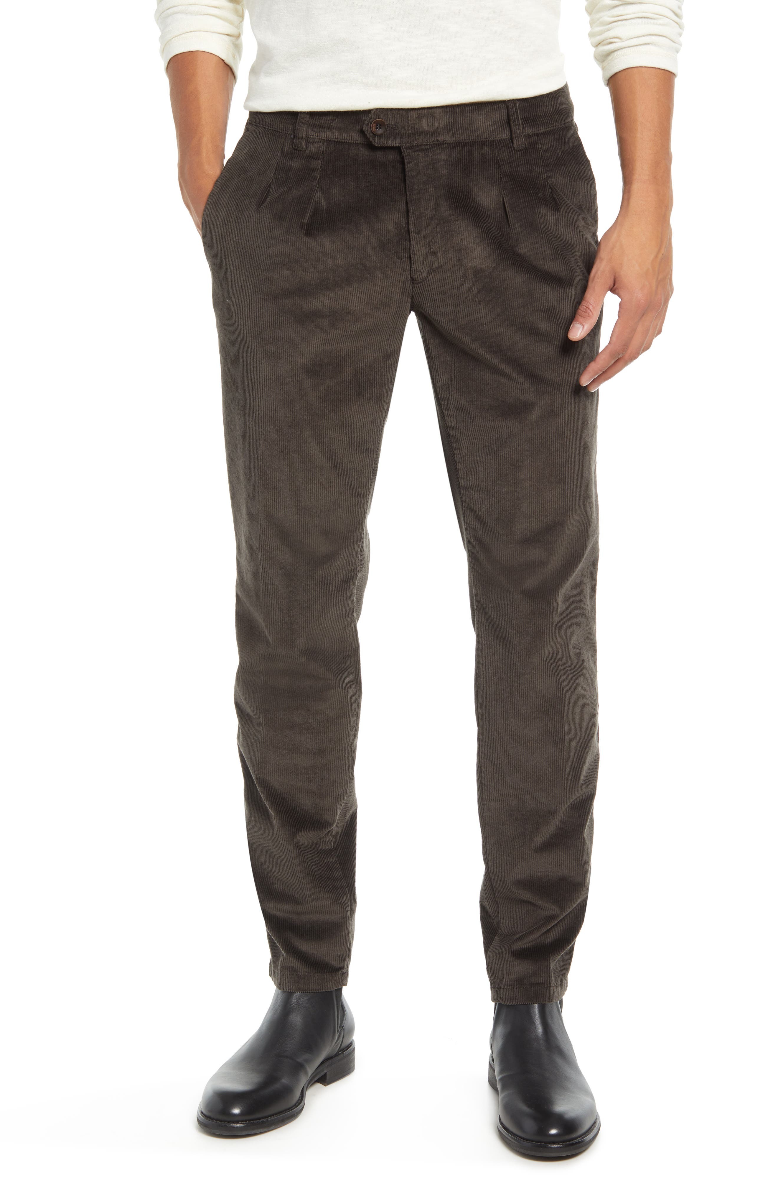 Brax Pete Single Pleat Corduroy Trousers, $68 | Nordstrom | Lookastic