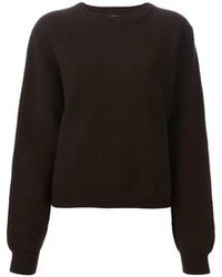 Dark Brown Crew-neck Sweaters for Women Lookas