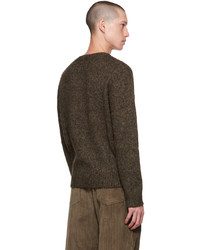 AMOMENTO Brown Crewneck Sweater