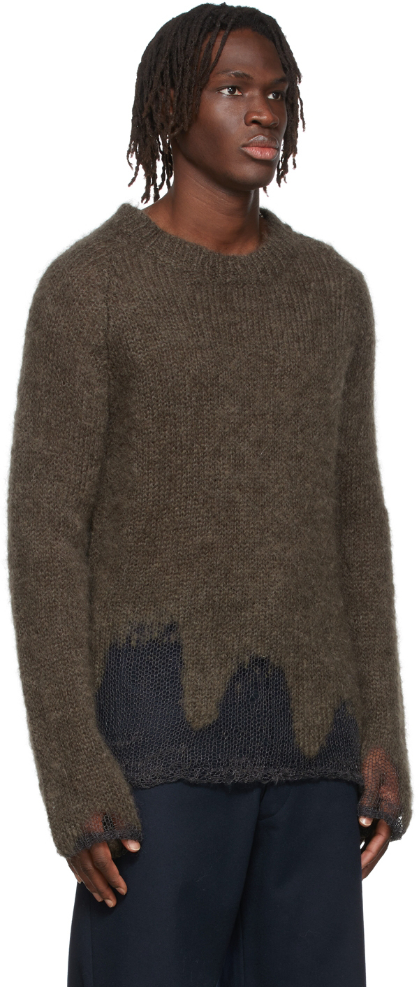 Maison Margiela Brown Mohair Oversized Sweater, $1,525 | SSENSE | Lookastic