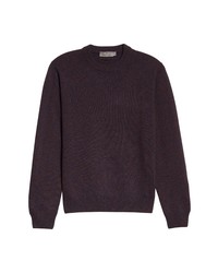 Canali Wool Cashmere Crewneck Sweater In Brown At Nordstrom