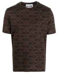 Moschino Monogram Pattern Crew Neck T Shirt