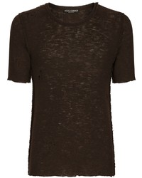 Dolce & Gabbana Semi Sheer Distressed Finish T Shirt