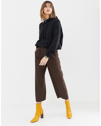 Stradivarius High Waisted Wide Leg Trouser With Button Detailing