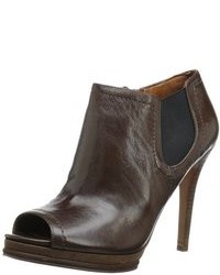 Dark Brown Cutout Ankle Boots