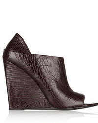 Alexander Wang Alla Croc Effect Leather Ankle Boots