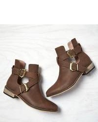American Eagle Outfitters Brown Cutout Buckle Bootie
