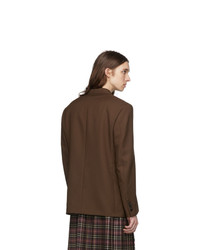 Gucci Brown Double Breasted Fluid Blazer