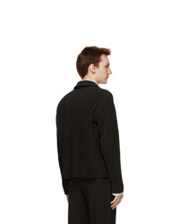 Homme Plissé Issey Miyake Brown Tailored Pleats Double Breasted Blazer