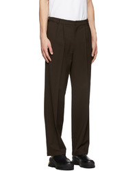 LE17SEPTEMBRE Brown Side Adjustable Two Pleat Trousers
