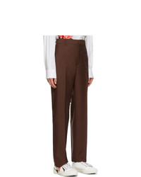Valentino Brown Wool And Mohair Trousers