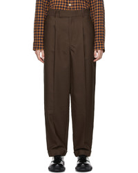 Bed J.W. Ford Brown Wool Mohair High Waist Trousers