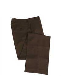 Calvin Klein Flat Front Solid Brown Dress Pants