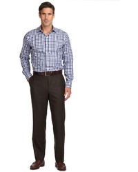 Brooks Brothers Fitzgerald Fit Plain Front Flannel Dress Trousers