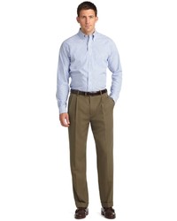 Brooks Brothers Madison Fit Pleat Front Unfinished Gabardine Trousers