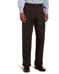 Haggar Micro Houndstooth Pleat Front Expandable Waist Dress Pant