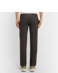 Balenciaga Slim Fit Wool Blend Tweed Trousers