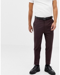 ASOS DESIGN Tapered Suit Trousers In Dark Brown