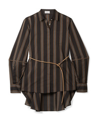 Brunello Cucinelli Beaded Striped Cotton And Shirt