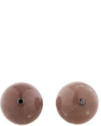 302ctw Brown Moonstone And Diamond Ball Earrings W Tags