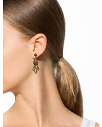 Stephen Dweck Carved Crystal Dangle Earrings