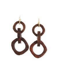 Nest Jewelry Carved Wooden Link Earrings