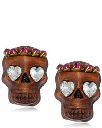 Betsey Johnson St Barts Skull Stud Earrings