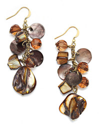 Styleco Earrings Brown Shell Cluster Earrings