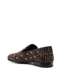 Moschino Crystal Embellished Jacquard Loafers