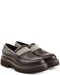 Brunello Cucinelli Textured Leather Loafers