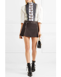 Chloé Embellished Cotton Canvas Mini Skirt