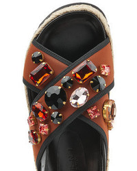 Marni Embellished Sandals With Raffia