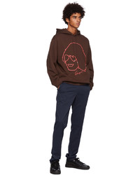 Kenzo Brown Embroidered Graphic Hoodie
