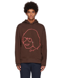Kenzo Brown Embroidered Graphic Hoodie