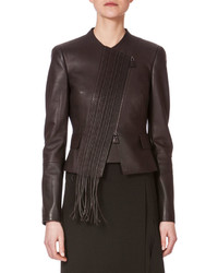 Akris Embroidered Front Leather Jacket Date